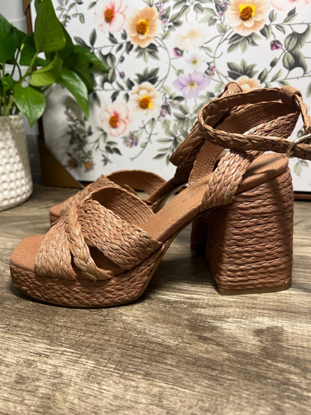 Marc Fisher Braided Platform Sandals in Tan - Picture 6 of 8